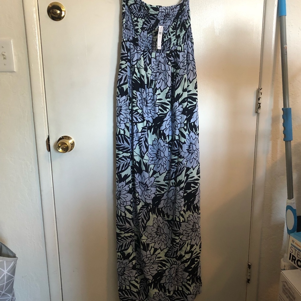 NWT GAP floral maxi strapless dress